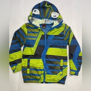 Tony Hawk Youth Windbreaker Jacket Hooded Blue Green Size Small